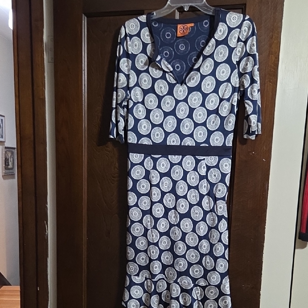 Tory Burch Navy and White Circle Dress -M